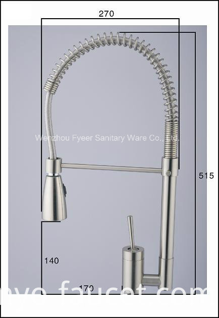 Brush Nickle Pull-Down Kitchen Sink Water Mixer Faucet (QH0747S)